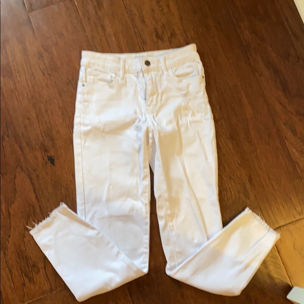 Girls white treasure and bond jeans